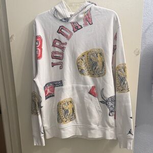 Jordan White and Gold Graphic Hoodie
